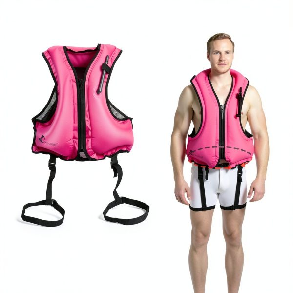 OMOUBOI Pink Inflatable Snorkel Vest Adult-1