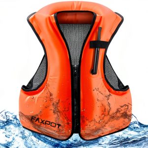 Generic Adult Inflatable Snorkel Vest Orange-0
