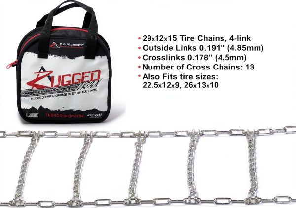 4‑Link Tire Chains ROP Shop 29" Tractor Steel-1
