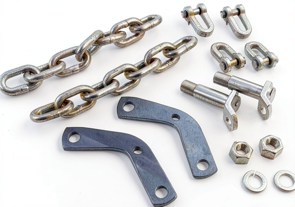 Tractor drawbar chain installed on a farm field