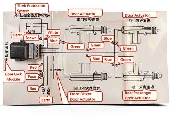 XYZCTEM Car Anti-Theft Power Door Lock Kit Model XYZCTEM-259 with-5